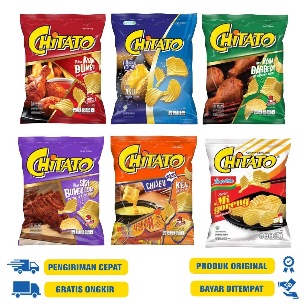 

Chitato Keripik Kentang 68 G.R - Original |Mie Goreng| keju Supreme |Sapi Bakar |Ayam Bumbu|Barbeque