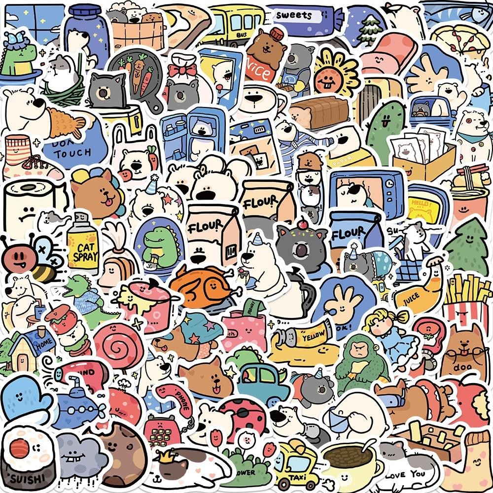 

Stiker Kartun Lucu Aesthetic - Cute Cartoon Stickers for iPad Case, Handphone, DIY Scrapbook Journal, Decoration Doodle Art - Waterproof Sticker Sheet