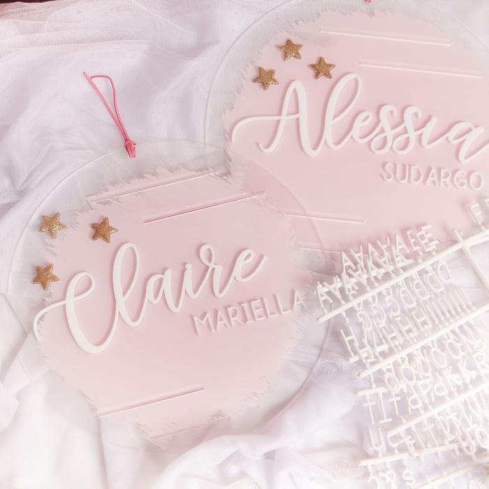 PROMOCLAIRE HOSPITAL BOARD | Biodata Bayi Newborn Baby Letter Board Photo - Baby PinkREADY