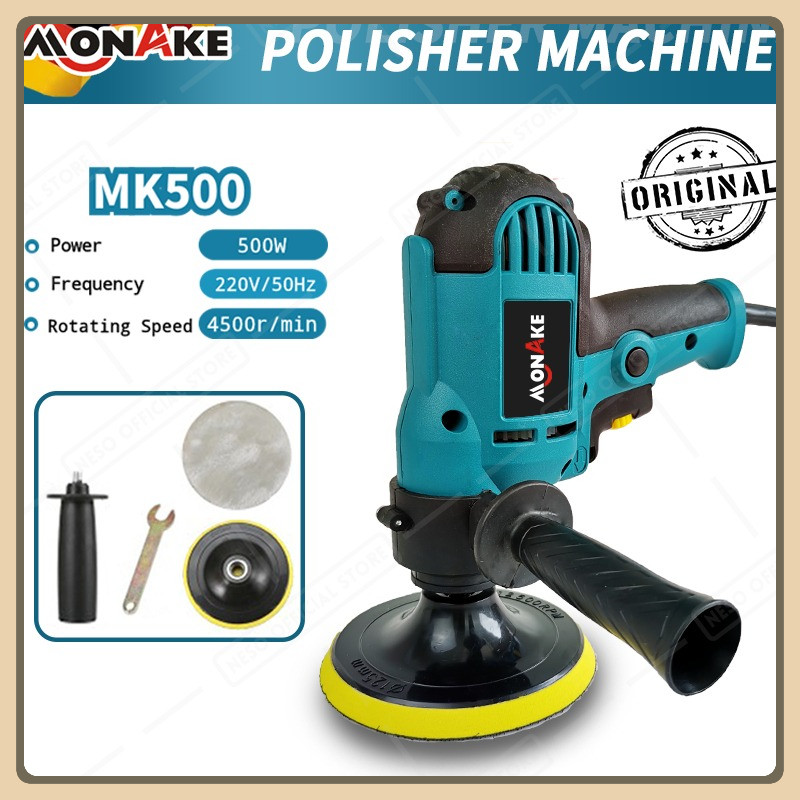 MONAKE Mesin Poles Mobil Polisher 5 INCH Alat Poles Cat Mobil Full Set Car Alat Disc Disk kaca motor