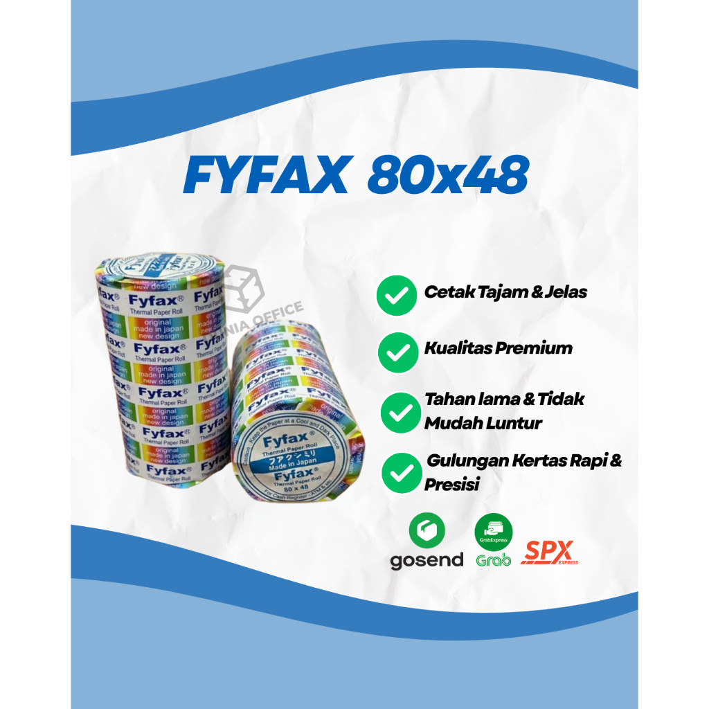 

(10pcs) Kertas Thermal 80x48 Struk Kasir FyFax