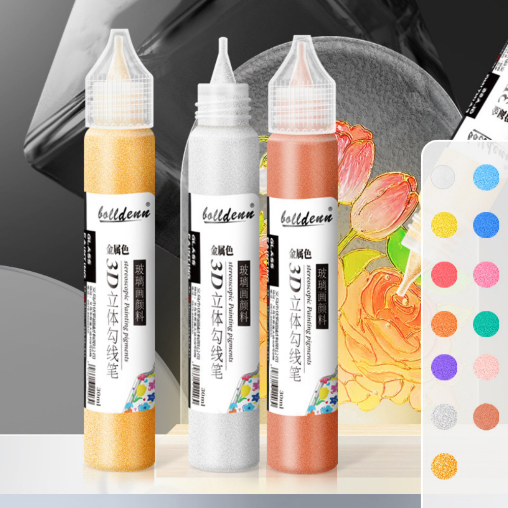 

13 Colors 30ml 3D Stereoscopic Outline Art Painting Acrylic Pigment Pen for DIY Glass Paper Stones Acrylic Painting Art Supplies