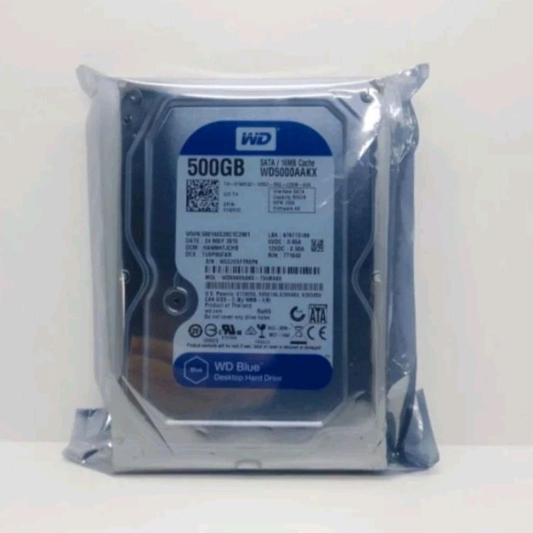 Hardisk 500GB WD Blue Sata 3,5" - HDD 500GB PC CPU Baru 0 Days HDD