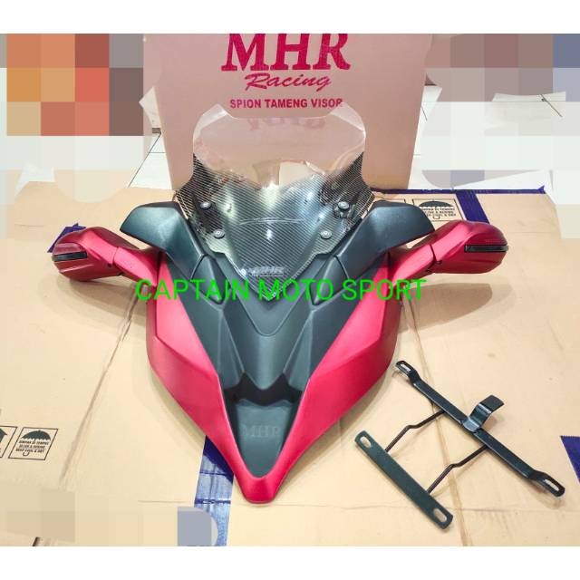 Tameng MHR Set Plus Spion Lipat Honda PCX 150 160 New Lokal