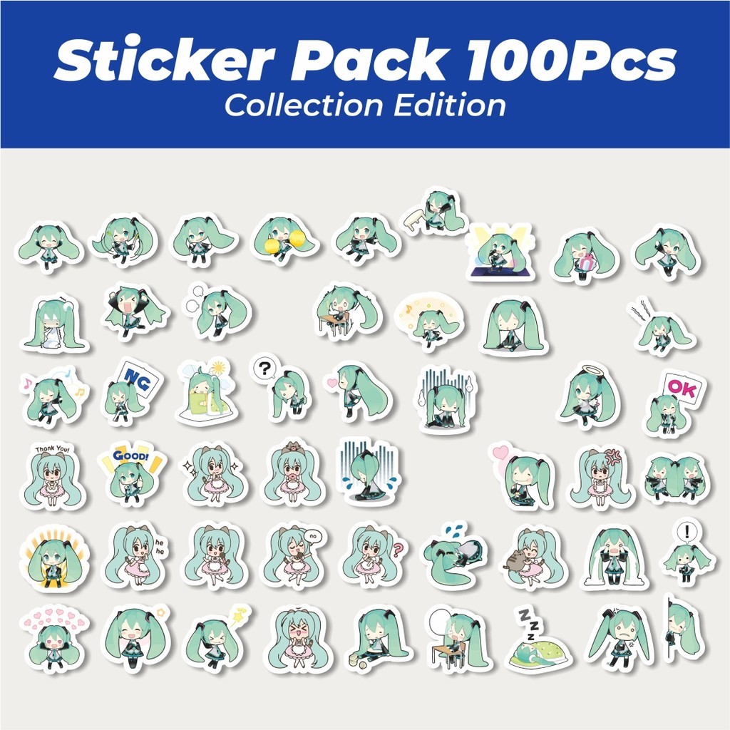

Hot Sticker Kartun Hatsune Miku Sticker Lucu Anti Air Stikers Berperekat Waterproof Sticker Decal Buat Motor Helm Buku Journal Koper Casing HP Laptop Botol Minum
