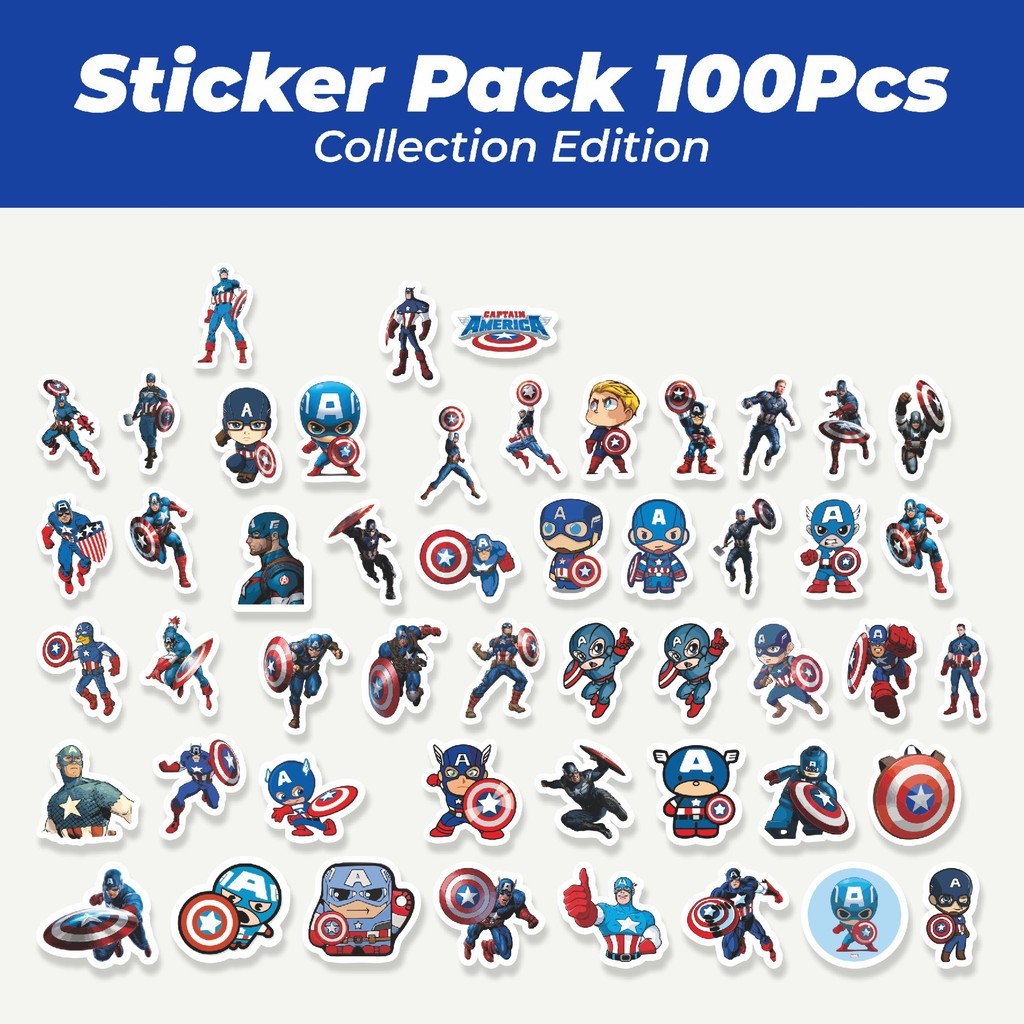 

Hot Stiker Kartun Captain America Lucu Anti Air Stikers Berperekat Waterproof Sticker Decal Buat Motor Helm Buku Journal Koper Casing HP Laptop Botol Minum