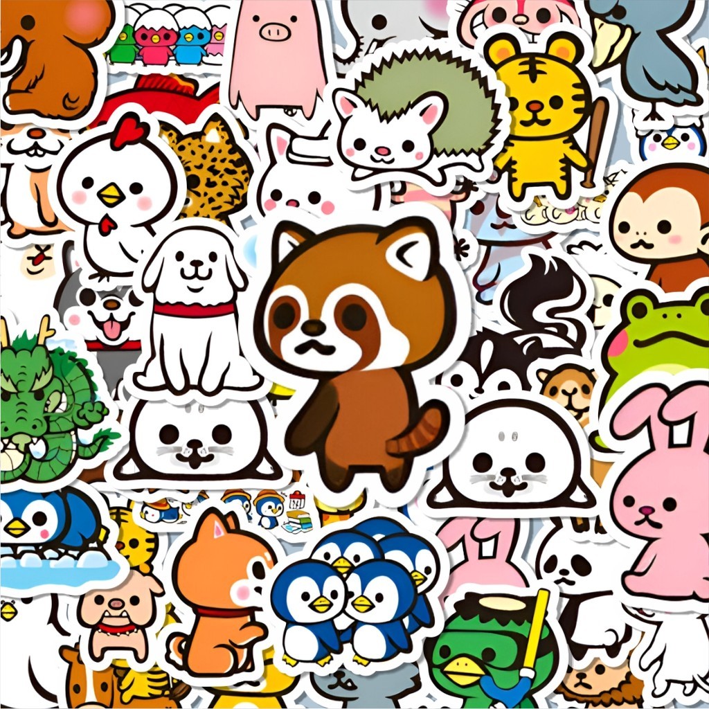 

100PCS Lucu Stiker Hewan Hewan Kartun Stiker Aesthetic Stiker Anti Air Stikers Berperekat Waterproof sticker decal buat Motor Helm Buku Journal Koper Casing HP Laptop Botol Minum Hadiah anak