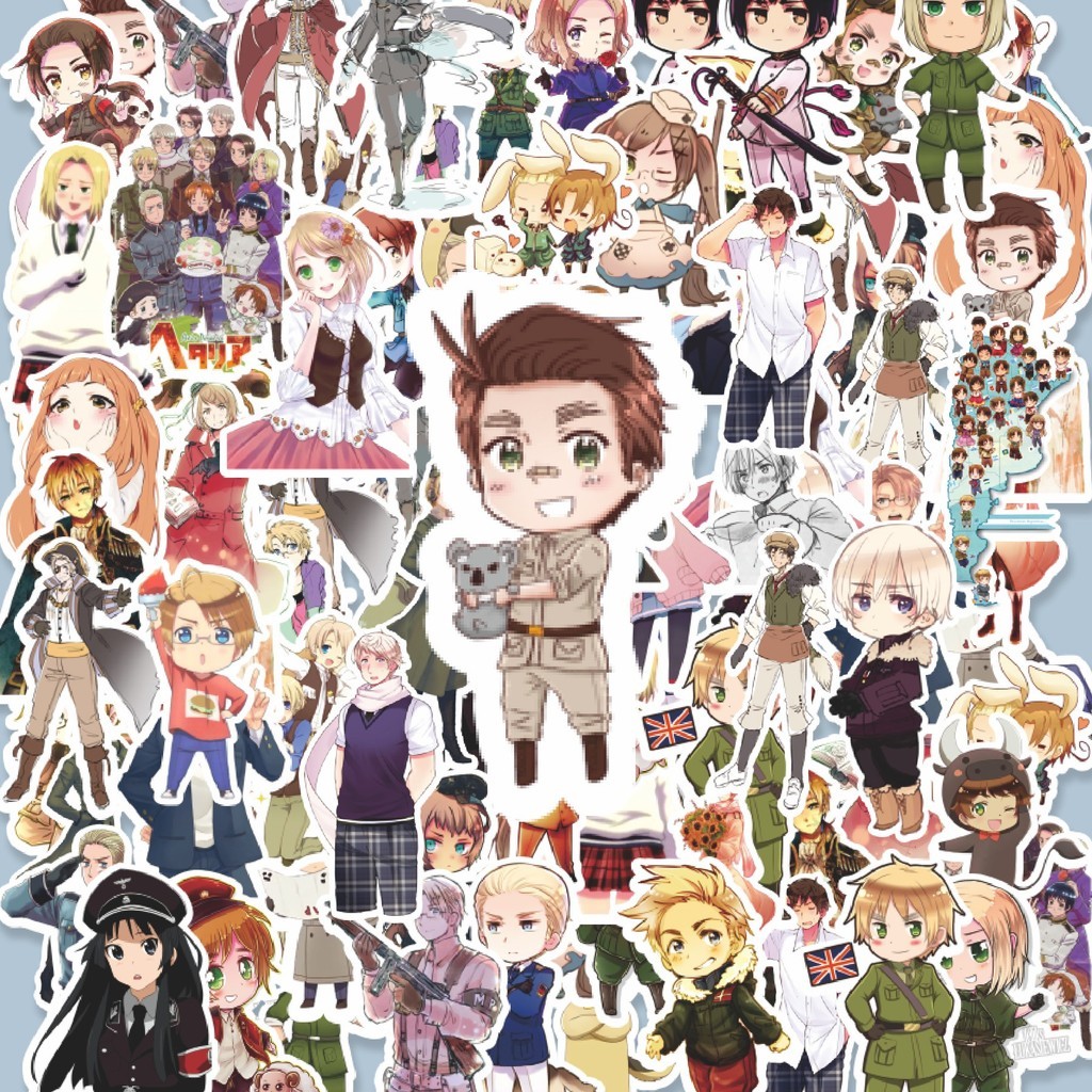 

100PCS Lucu Stiker Karakter Anime Stiker Aesthetic Stiker Anti Air Stikers Berperekat Waterproof sticker decal buat Motor Helm Buku Journal Koper Casing HP Laptop Botol Minum Hadiah anak