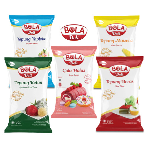 

Tepung BOLA Deli 500 gr - Tepung Beras Tepung Ketan Tapioka Maizena Gula Halus Icing Sugar