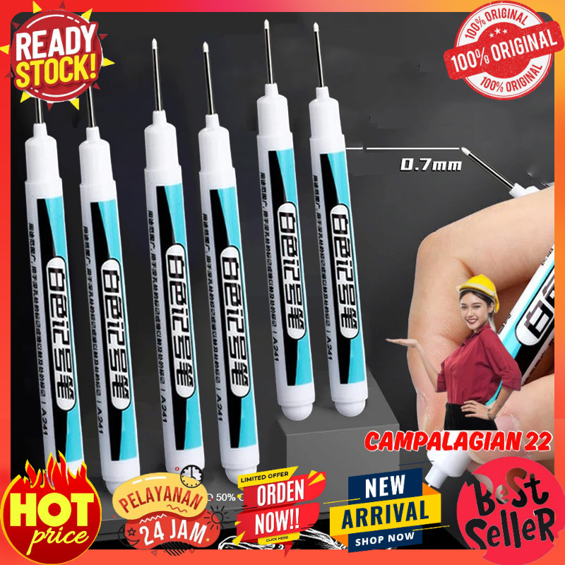 

Amak Spidol Permanen Waterproof Long Nib Marker 0.7mm 10 PCS - A241