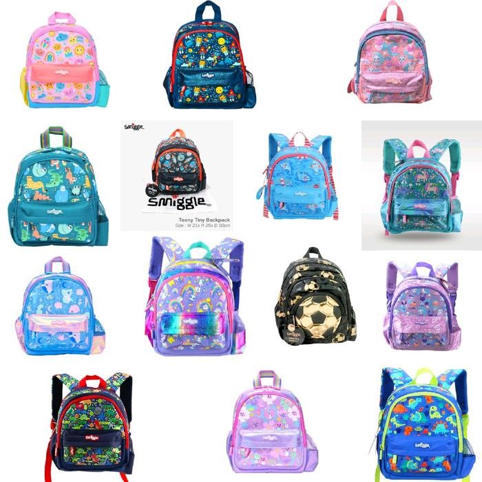 Terlaris  -Smiggle(2-3TAHUN) Teeny Tiny backpack umur 2-3 tahun Ransel Fashion - Dino