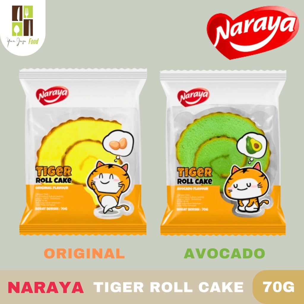 

Naraya Tiger Roll Cake 70g Rasa Original / Avocado / Bolu Gulung / Tiger Roll / Cake Gulung