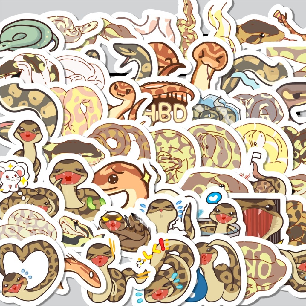 

Stiker Cutting Pack Sticker Hewan Ular Piton Isi 100Pcs Series Aesthetic Lucu Keren Untuk Koper Bahan Vynil