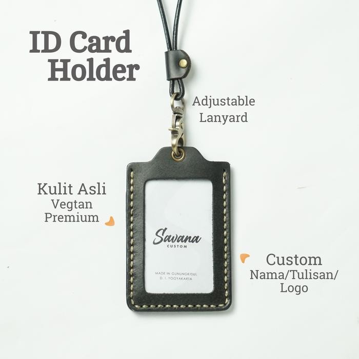 

ID Card / Name Tag Holder / Dompet Id Card Kulit - HITAM - 2 Slot, POLOS