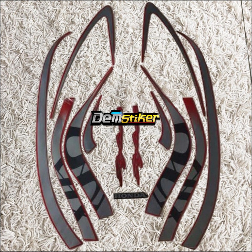 Stiker Striping Motor SCOOPY STYLISH 2021 MERAH DOFF Sticker Lis Body Standar termurah