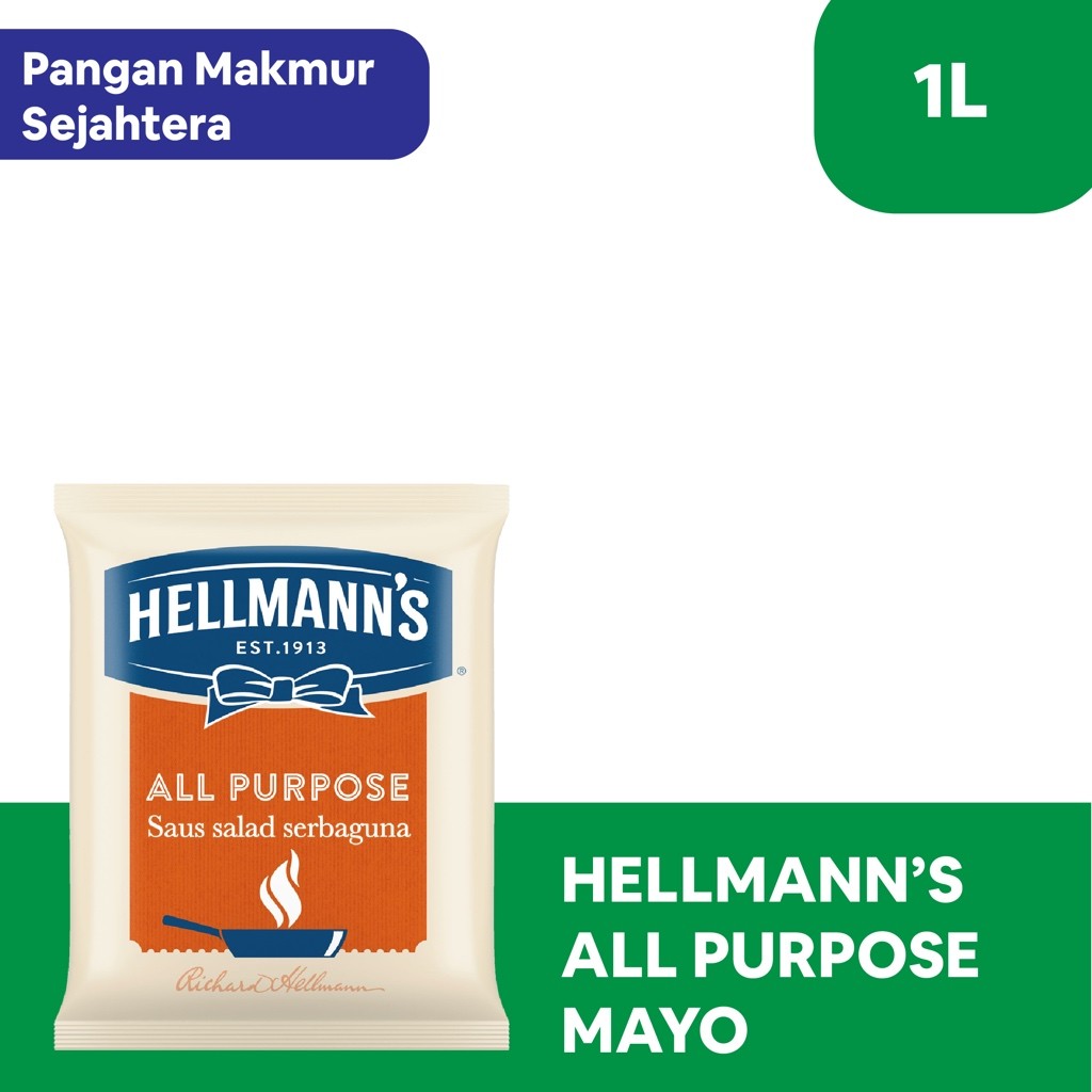 

HELLMAN'S - All purpose MAYONNAISE / SAUS SALAD MAYONAIS SERBAGUNA 1L