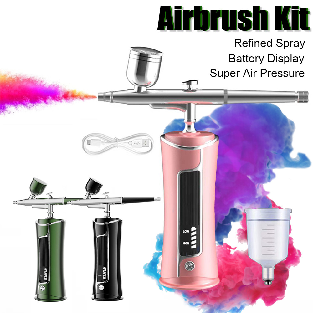 

Airbrush with Compressor Airbrush Painting Spray Gun Nail Art Wireless Electric Paint Gun Portable Air Brush Painting Spray Gun