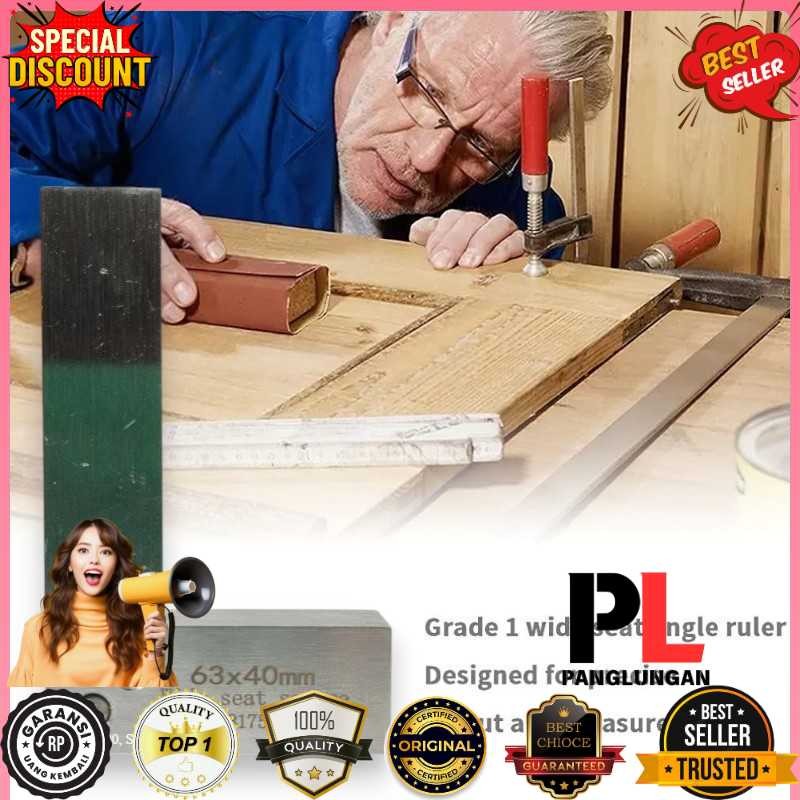 

TELEHILL Penggaris Siku Besi Tukang 90 Derajat Machinist Angle Ruler - TH63