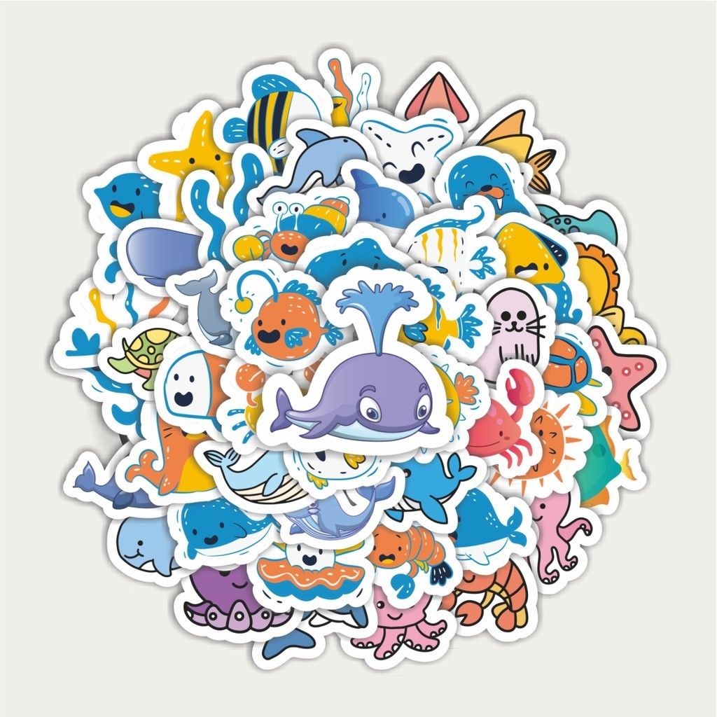 

Sticker Pack Stiker Cartoon Marine Animal Baby [Kartun Bayi Hewan Laut] | Sticker TUMBLR | Stiker LAPTOP KOPER HELM