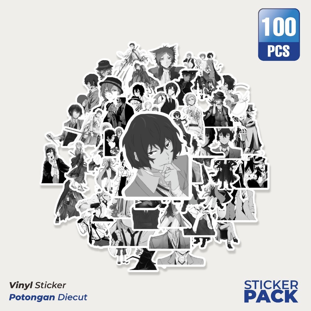 

Stiker Vinyl Stiker Anime Bungou Stray Dogs Waterproof Aesthetic- Untuk Laptop, Motor, dan Helm - Paper Stationery Pack