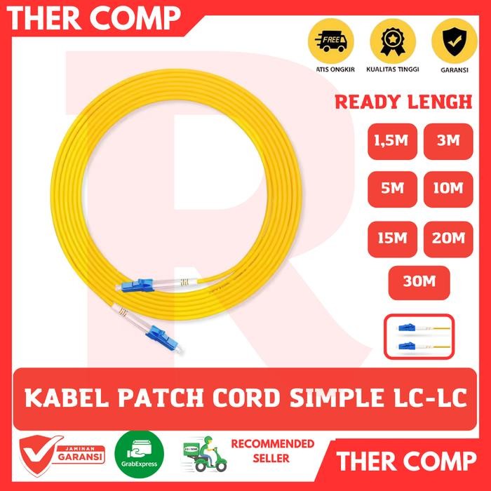 Kabel Fiber Optic Patchcord Simplex LC to LC UPC Single Mode 1.5m, 3m, 5m, 10m, 20m, 30m