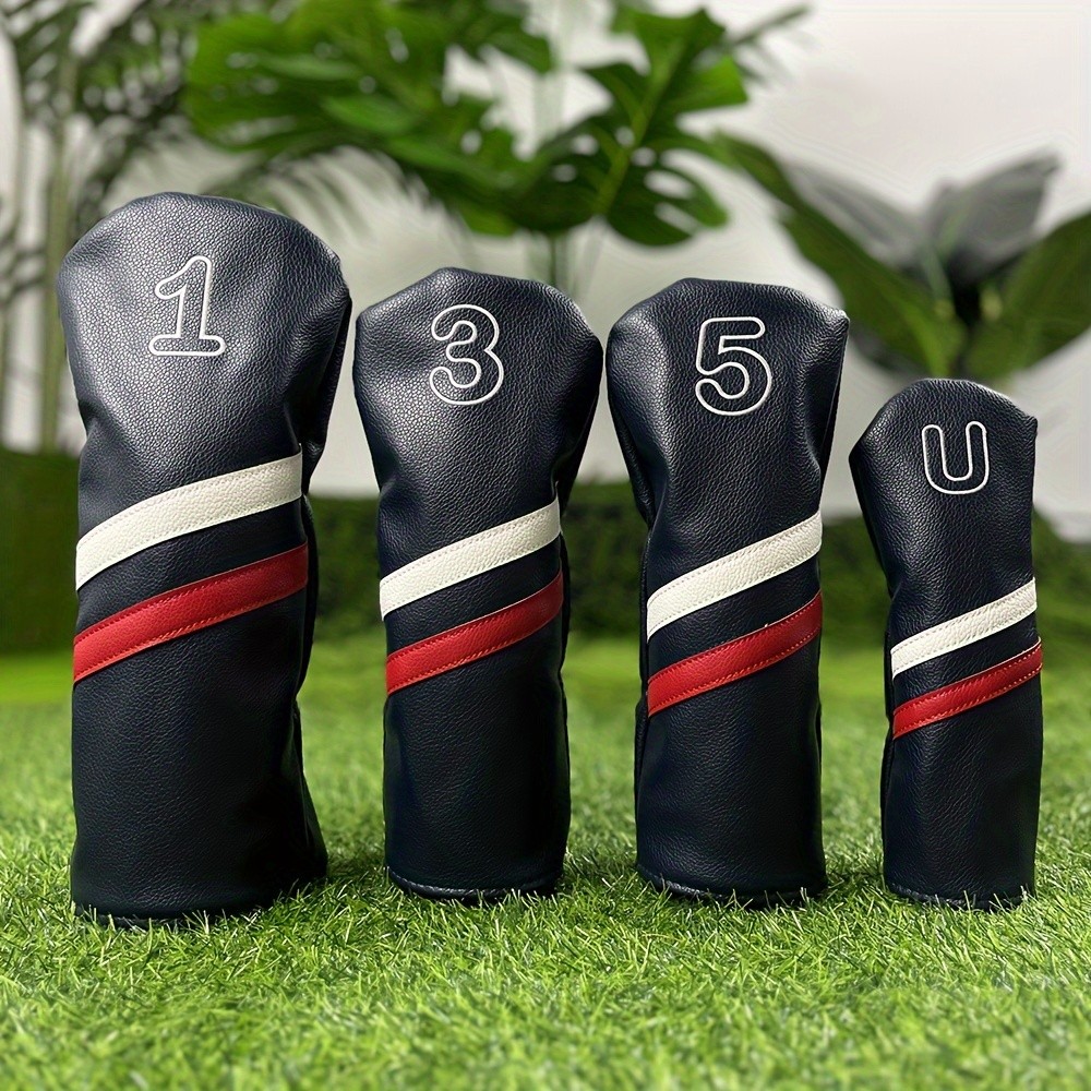 Double slash numbers，Golf Club Cover, Number Print Golf Club Cover, Waterproof PU Club Protective Co
