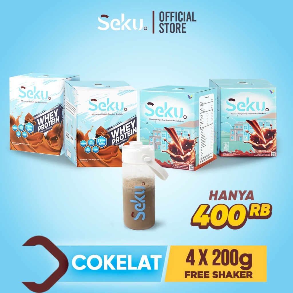 

New SEKU - Paket Bundling 4 Box SEKU dan Botol Shaker (Kemasan 25gr dan 40gr)Premium