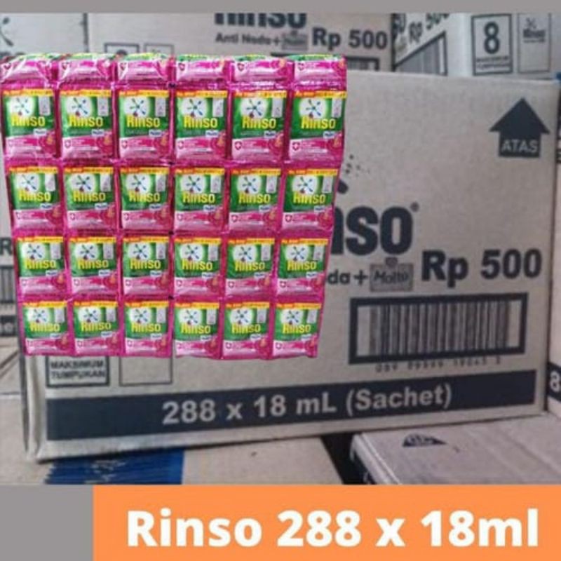 Rinso Molto 500 Deterjen Cair 1 Dus Isi 288 Sachet
