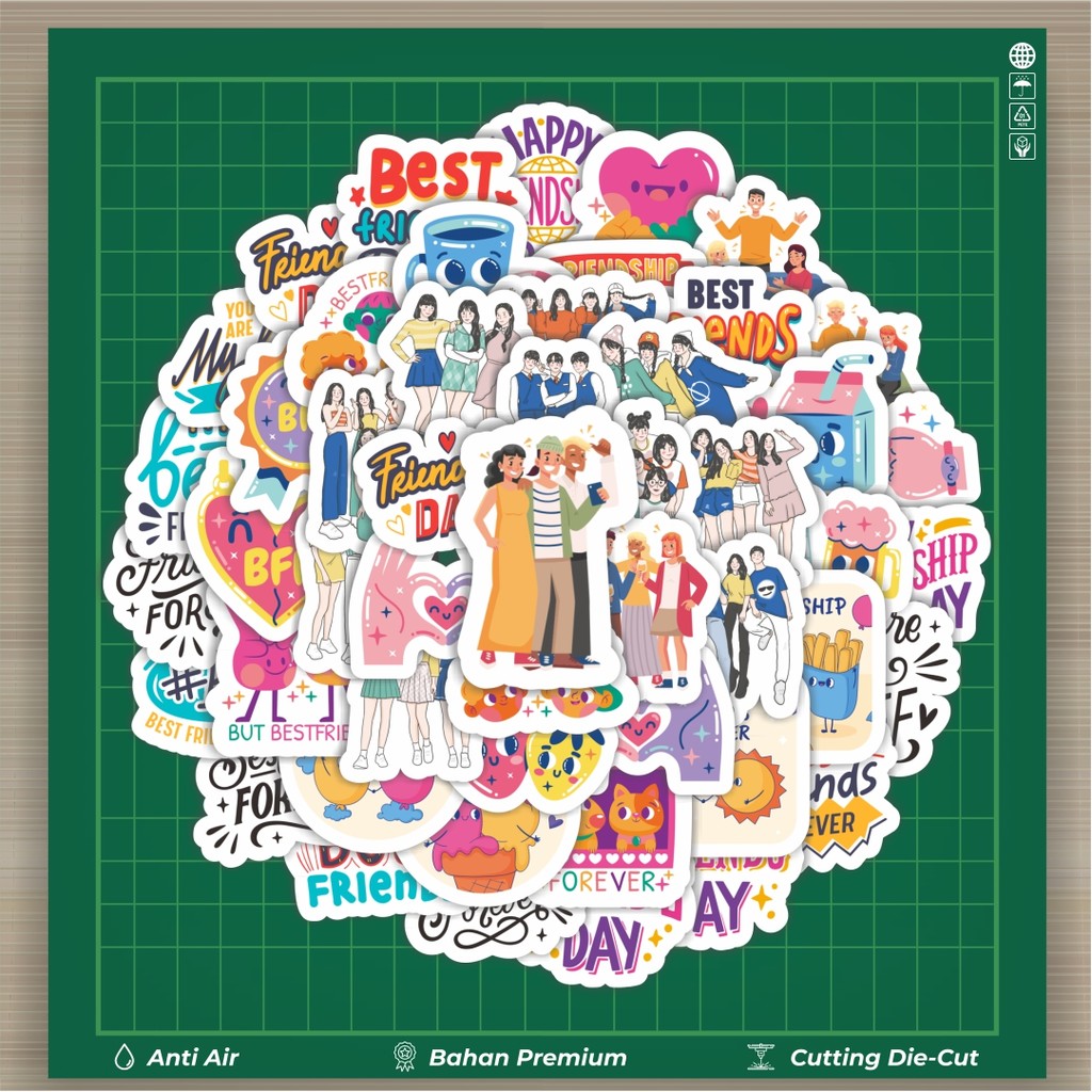 

HOT 50 PCS STIKER Stiker Persahabatan Aesthetic Dekorasi Lucu Kreatif untuk Notebook, Skateboard, HP
