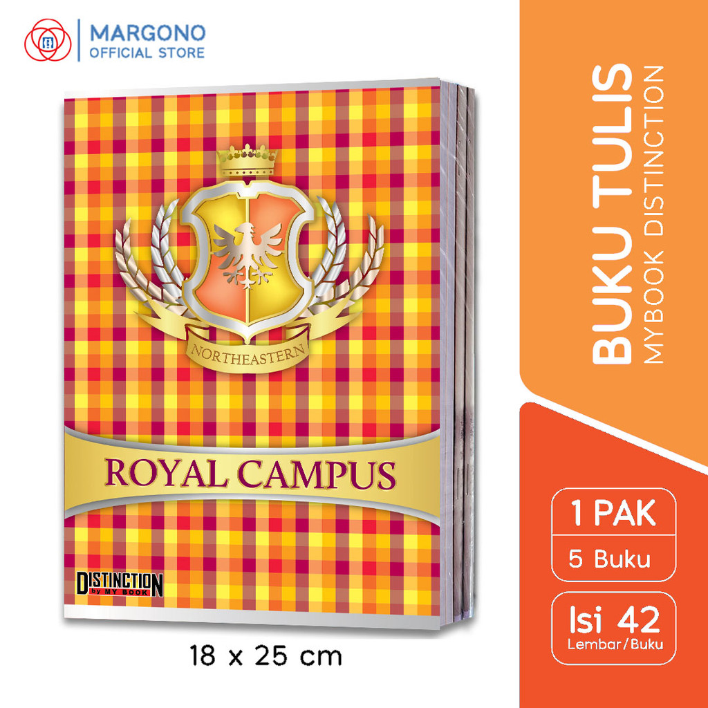 

My Book Distinction Buku Tulis Panjang B5 Boxy Royal Campus Rainbow 42 Lembar - 5 Buku