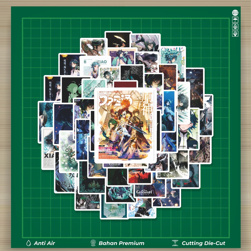 

HOT 50 PCS STIKER Stiker Anime Genshin Impact XIAO Stiker Fashion Cars Decal Dingin Kartu Album Custom Vinyl Anti Air- Sticker Aesthetic Buku Journal Koper Casing HP Tablet Laptop Helm Motor Botol Minum