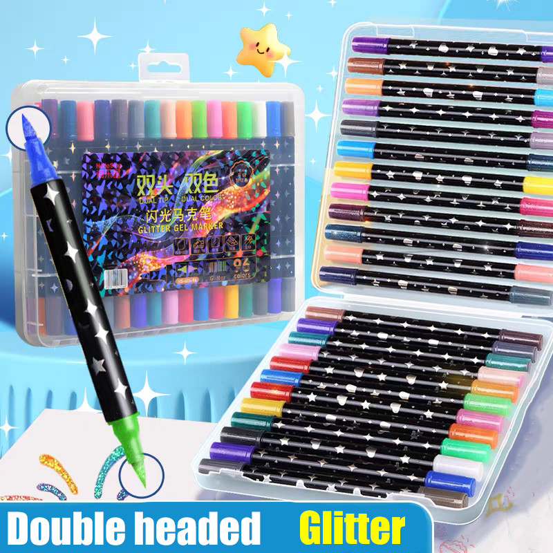 

Marker Set Pena Glitter Dual-tip 24/48/72/96 Warna dengan Kepala Ganda - Penanda Teks Berwarna