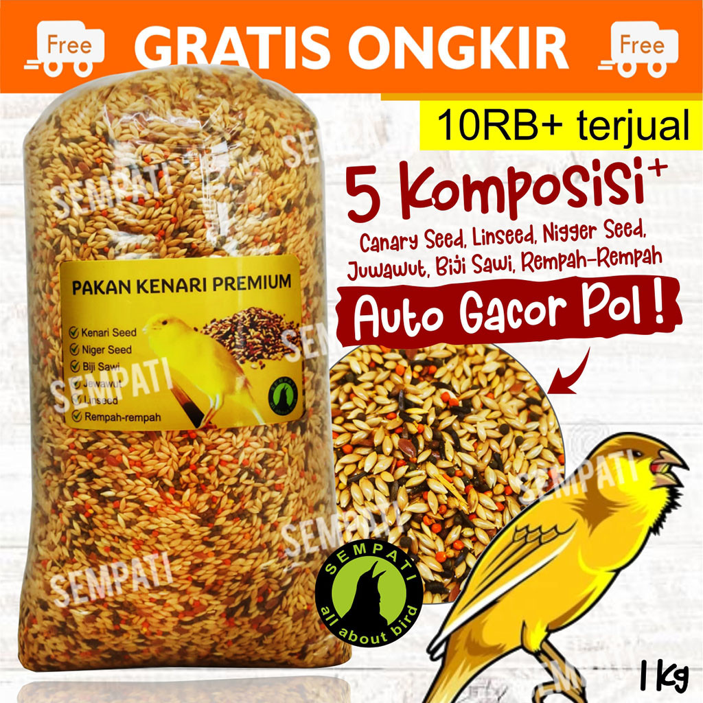 SEMPATI Pakan Kenari Premium 1 Kg Sempati Pakan Burung Kenari 5 Komposisi Canary Seed Nigger Niger
