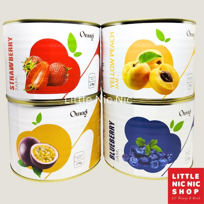 

Omugi Fruit Jam Topping all variant Selai Buah Asli Strawberry Blueberry Peach Passion - Strawberry