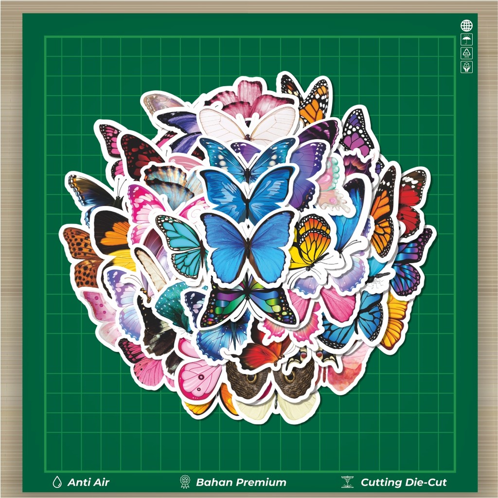 

HOT 50 PCS STIKER Stiker Watercolor Butterfly Series [Seri Kupu-Kupu Cat Air ]Stiker Fashion Cars Decal Dingin Kartu Album Custom Vinyl Anti Air- Sticker Aesthetic Buku Journal Koper Casing HP Tablet Laptop Helm Motor Botol Minum
