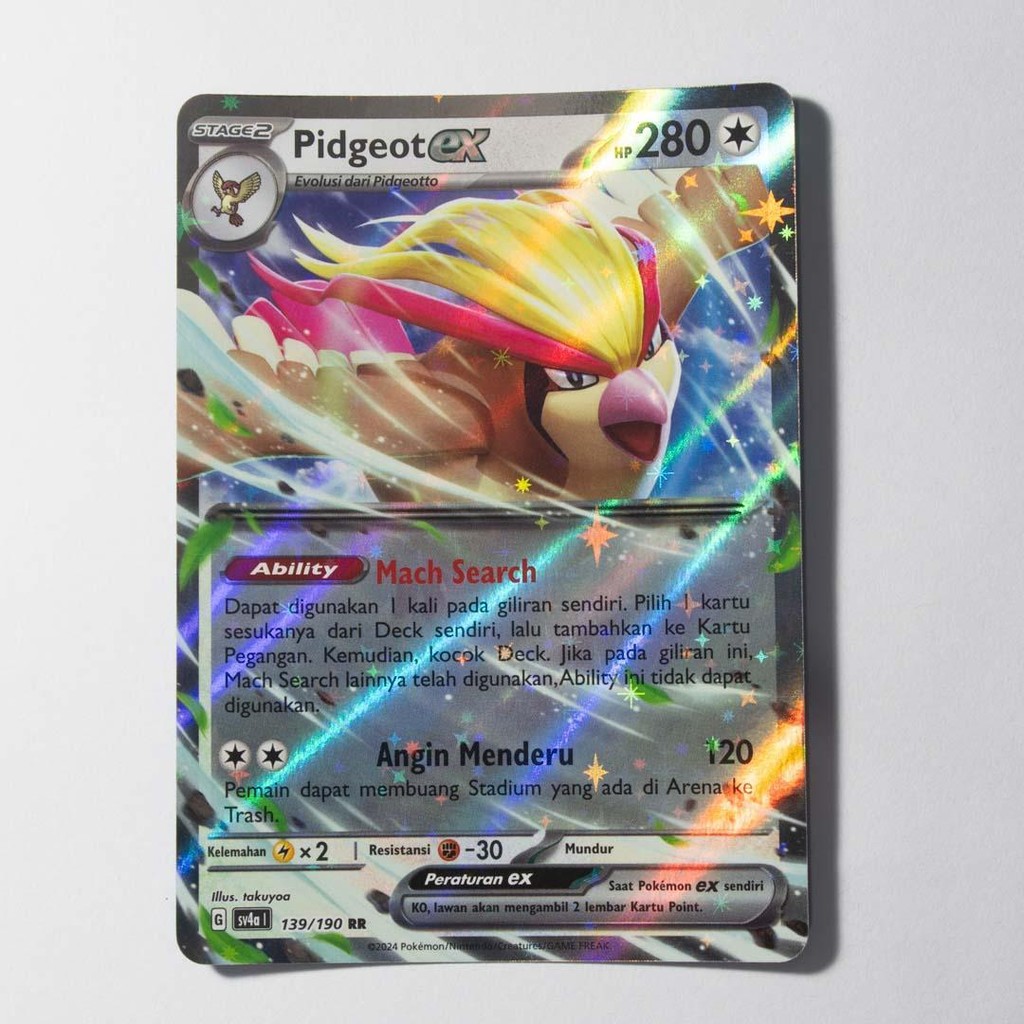 Pidgeot EX RR 139/190 SV4a Harta Berkilau EX Kartu Pokemon TCG Original Indonesia