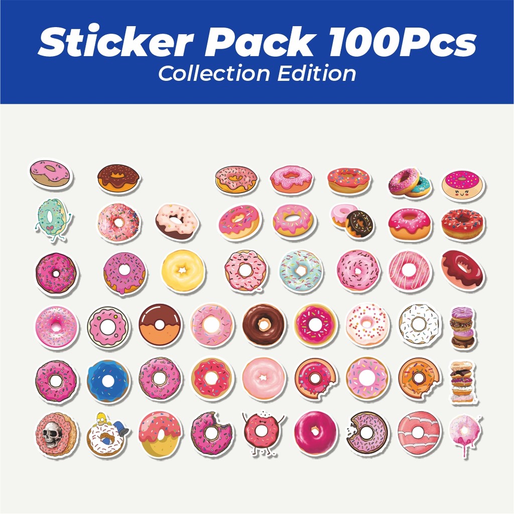 

Hot Stiker Delicious Doughnut [Donat Lezat] Lucu Anti Air Stikers Berperekat Waterproof Sticker Decal Buat Motor Helm Buku Journal Koper Casing HP Laptop Botol Minum
