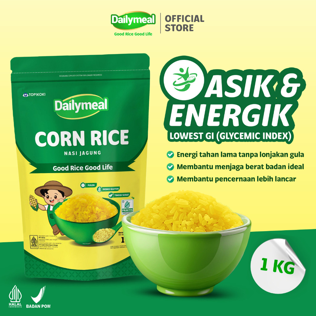

PROMO!Dailymeal - Corn Rice / Nasi Jagung 1 Kg - Alternatif Sehat untuk Menu Harian AndaREADY