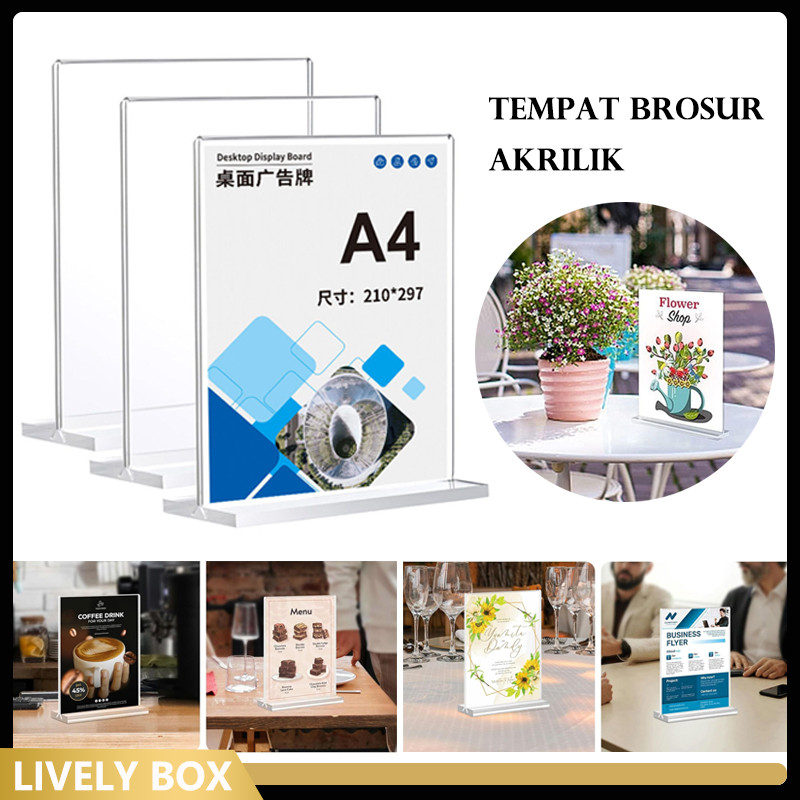 

Tempat Brosur Akrilik A4-A5-A6/Tempat Brosur Akrilik / Tent Card Akrilik / Akrilik QRist Barcode