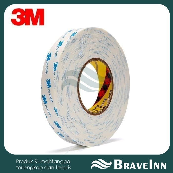 

Double Tape Busa Putih 3M Double TIp Busa Perekat Selotip 2mmx4M 1600T 【 BraveInn 】