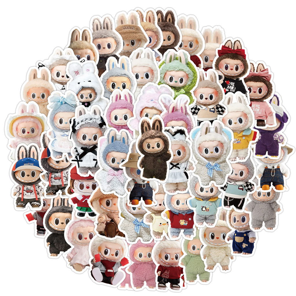 

50pcs 4X7cm Cute Doll bubu Graffiti Sticker Skateboard Suitcase Guitar Kettle Decorats Party Favor Gift Present Prize for Kids