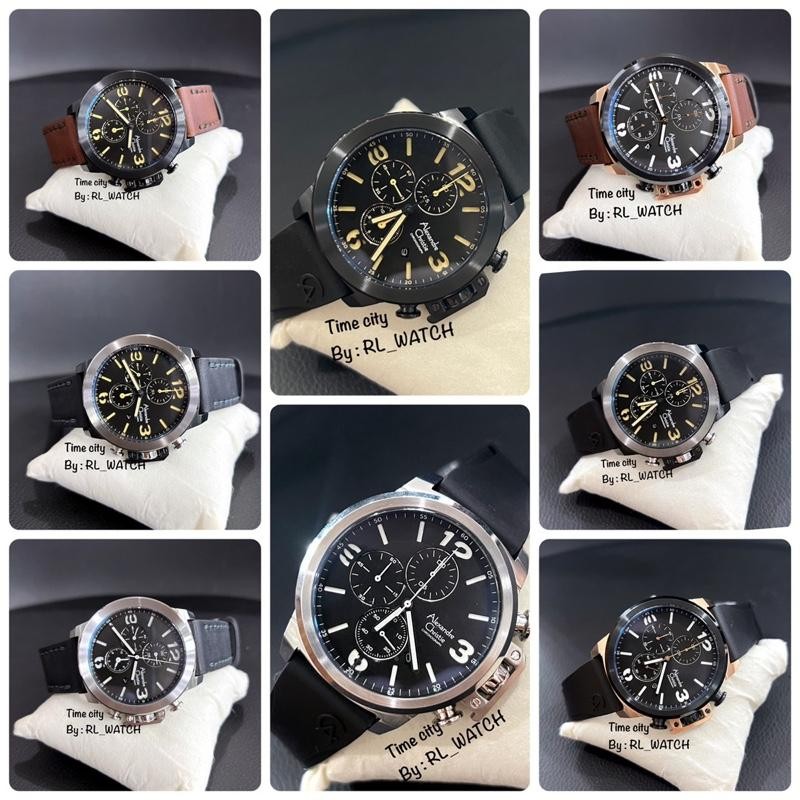 Jam Pria Alexandre Christie AC6280 Strap Kulit - Karet