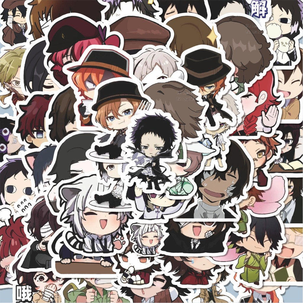

100PCS Lucu Stiker Manga Bungo Stray Dogs Series 1 Stiker Aesthetic Stiker Anti Air Stikers Berperekat Waterproof sticker decal buat Motor Helm Buku Journal Koper Casing HP Laptop Botol Minum Hadiah anak