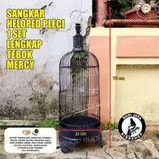 SANGKAR PLECI HELOPED 1 DUS 10 SET LENGKAP TEBOK BINTANG HITAM KANDANG BESI BULAT BURUNG SOGON KONIN