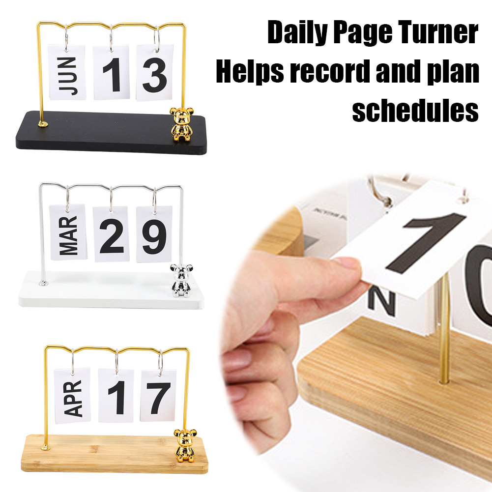 

Beruang kalender ornamen ruang tamu ruang kantor kalender desktop kantor kreatif kerajinan logam besi / Eropa Bear Calendar Ornament Living Room / Kalender membalik halaman beruang