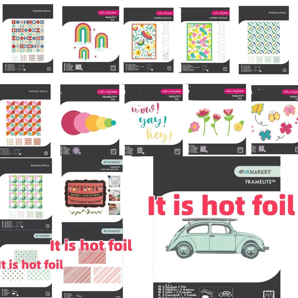 

Candy Merry Car Butterfly Metal Cutting Dies Stamps Hot Foil for DIY Making Card Scrapbook Embossed Paper Album Craft