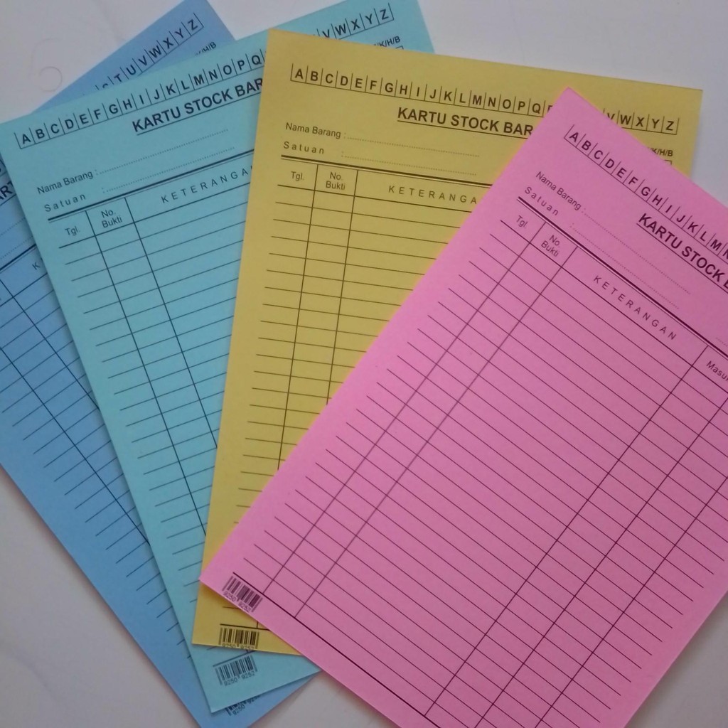 

Kartu Stok Barang Warna Kwarto / ½ Folio