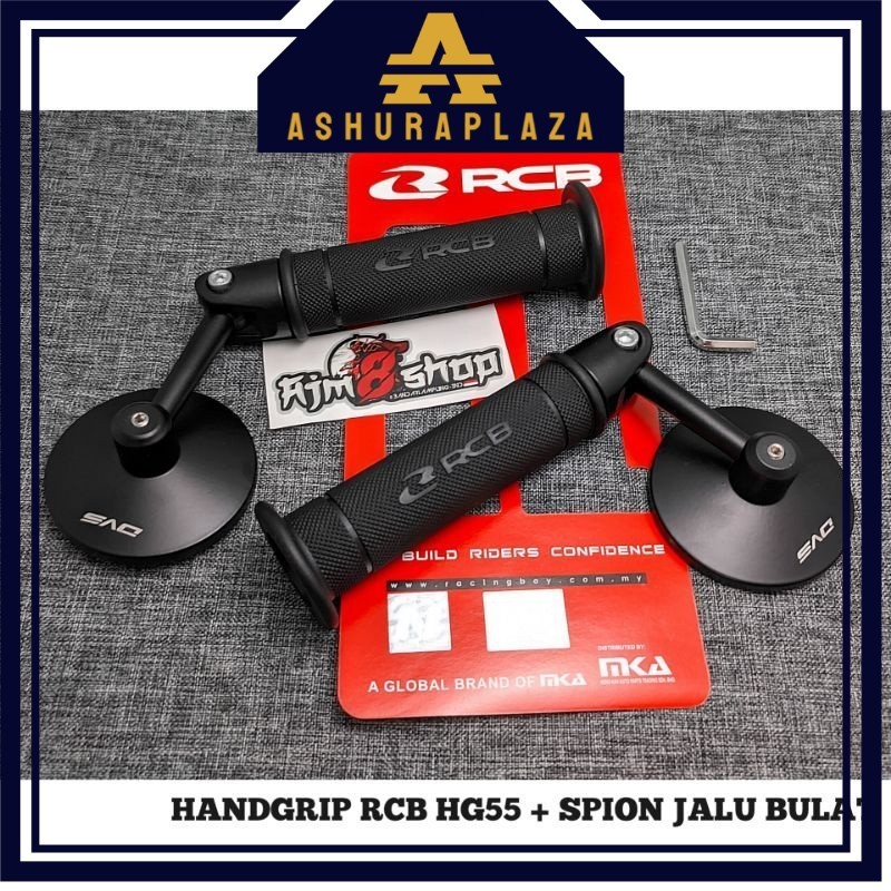 Handgrip RCB Original HG 55 + Spion Jalu Bulat Handgrip RCB Spion Jalu Cembung Universal Motor Spion