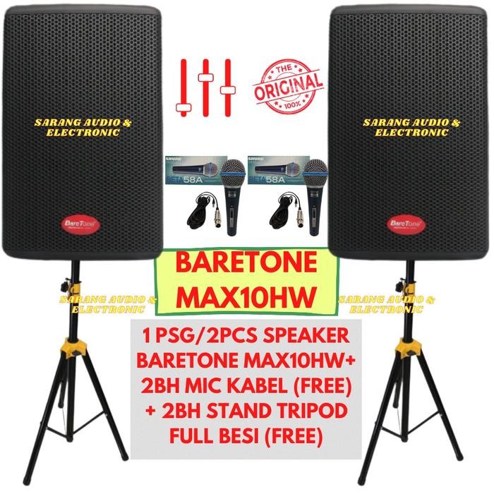 Speaker Pasif Baretone 10in MAX10HW max 10 hw Original 2bh 300W x 2