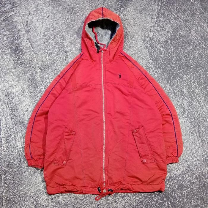 Jaket outdoor SUPER STAR X MIZUNO Hoodie sherpa tebal bagus size xl